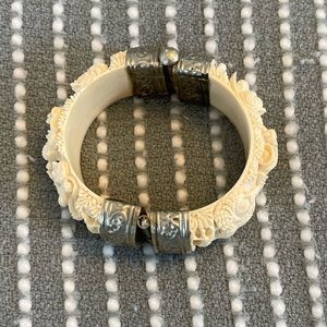 Vintage Carved Ivory Bangle